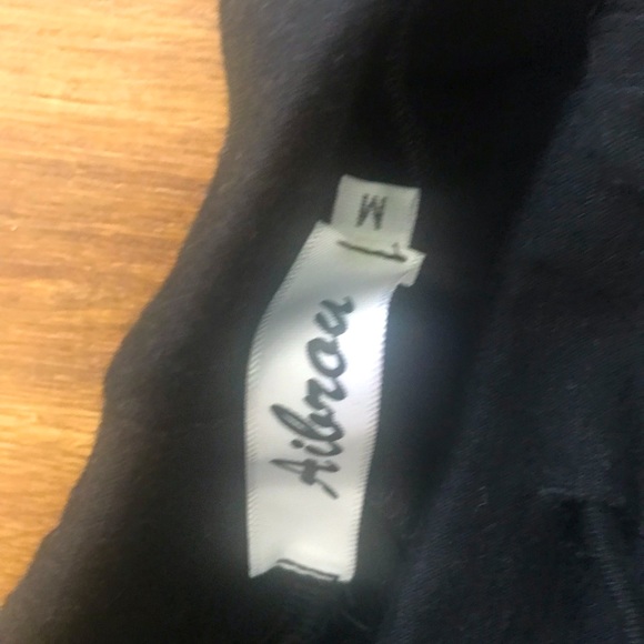 Aibrou Stretch Waist & Ankle Black Cotton Leggings with drawstring | M - Picture 2 of 2